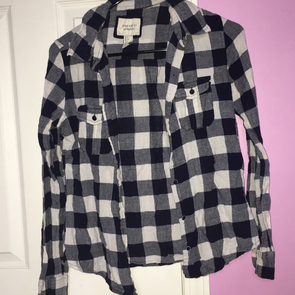 Navy Blue and White Flannel